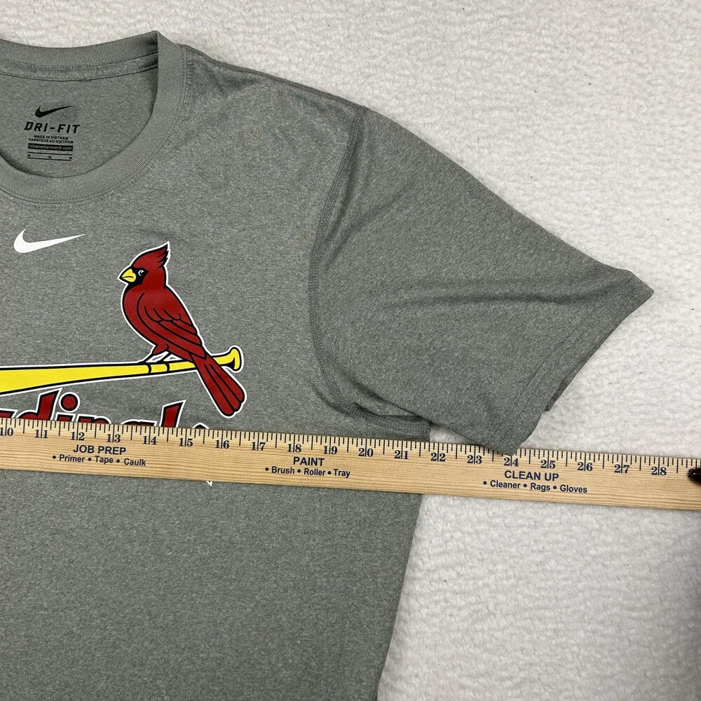 Nike St. Louis Cardinals Shirt Mens Medium Gray Dri-Fit MLB Authentic Logo